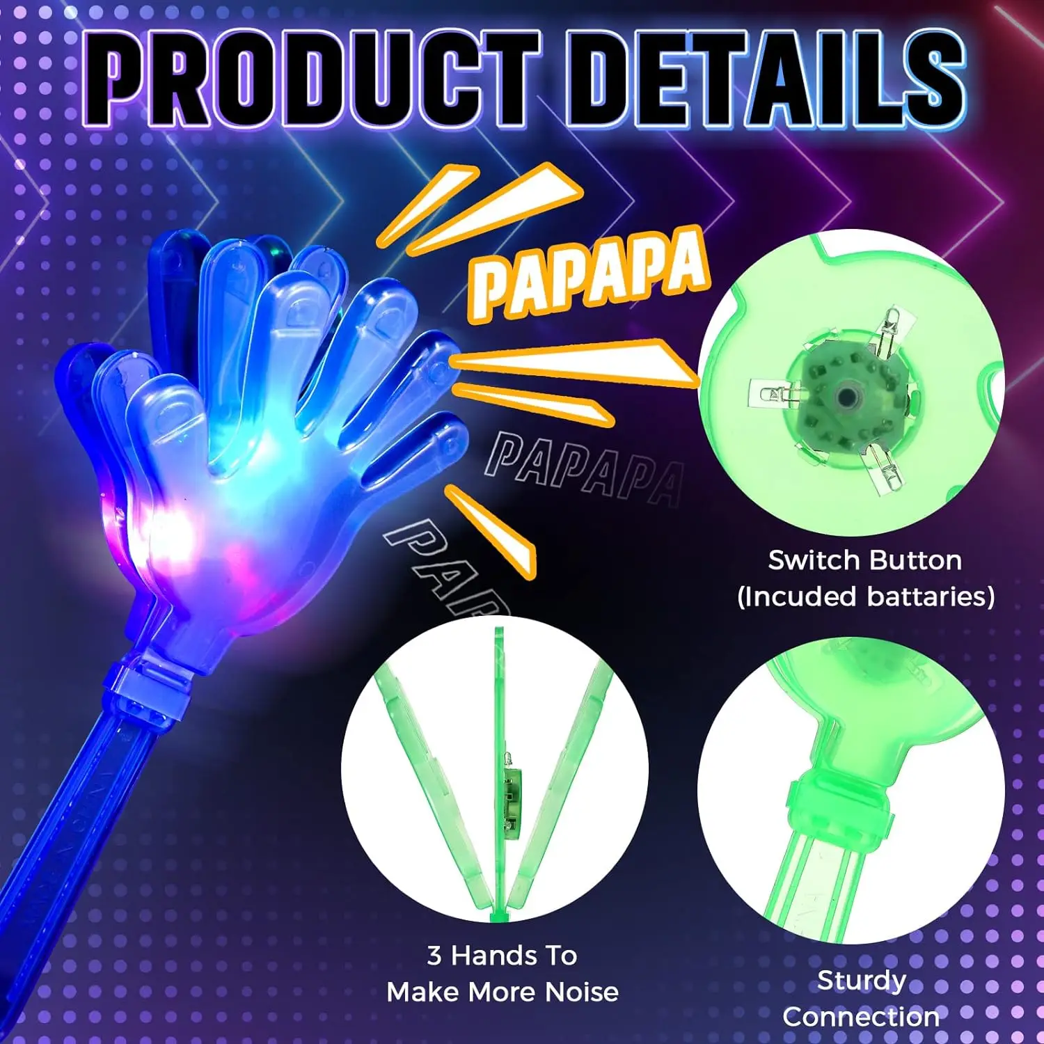 12pcs Hand Clappers Light up L - Wedding Event Supply 评论和价格