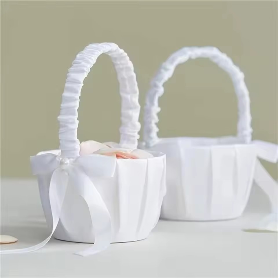 Wedding White Satin Bow Flower - Wedding Hampers 评论和价格