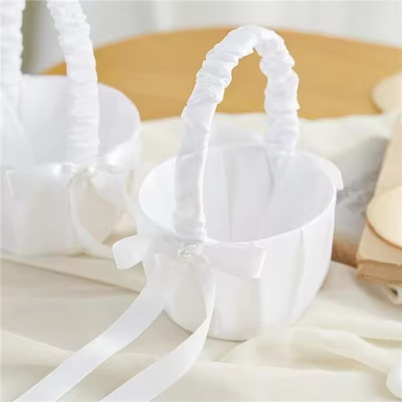 Wedding White Satin Bow Flower - Wedding Hampers 评论和价格