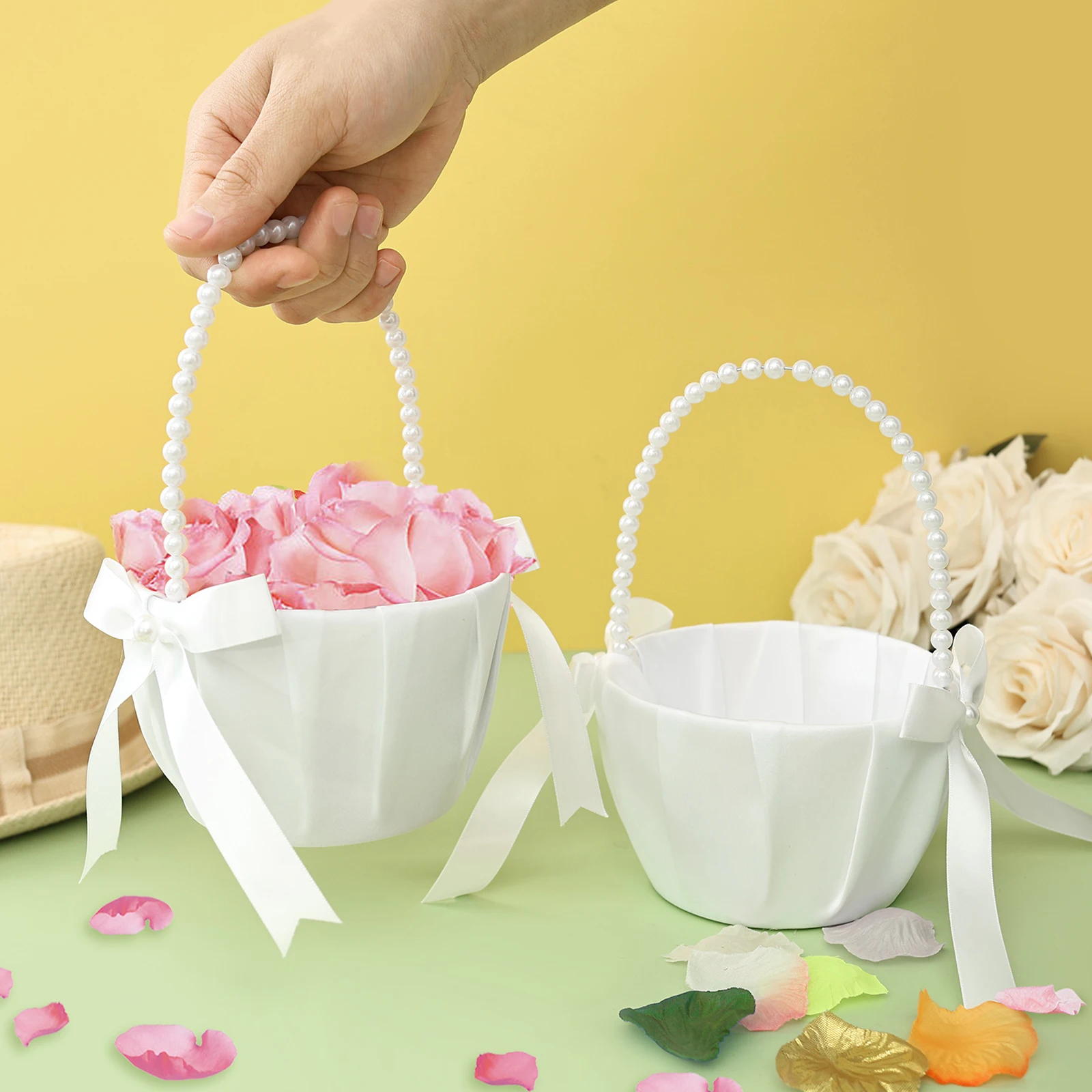 2Pcs Wedding Flower Girl Baske - Wedding Hampers 评论和价格