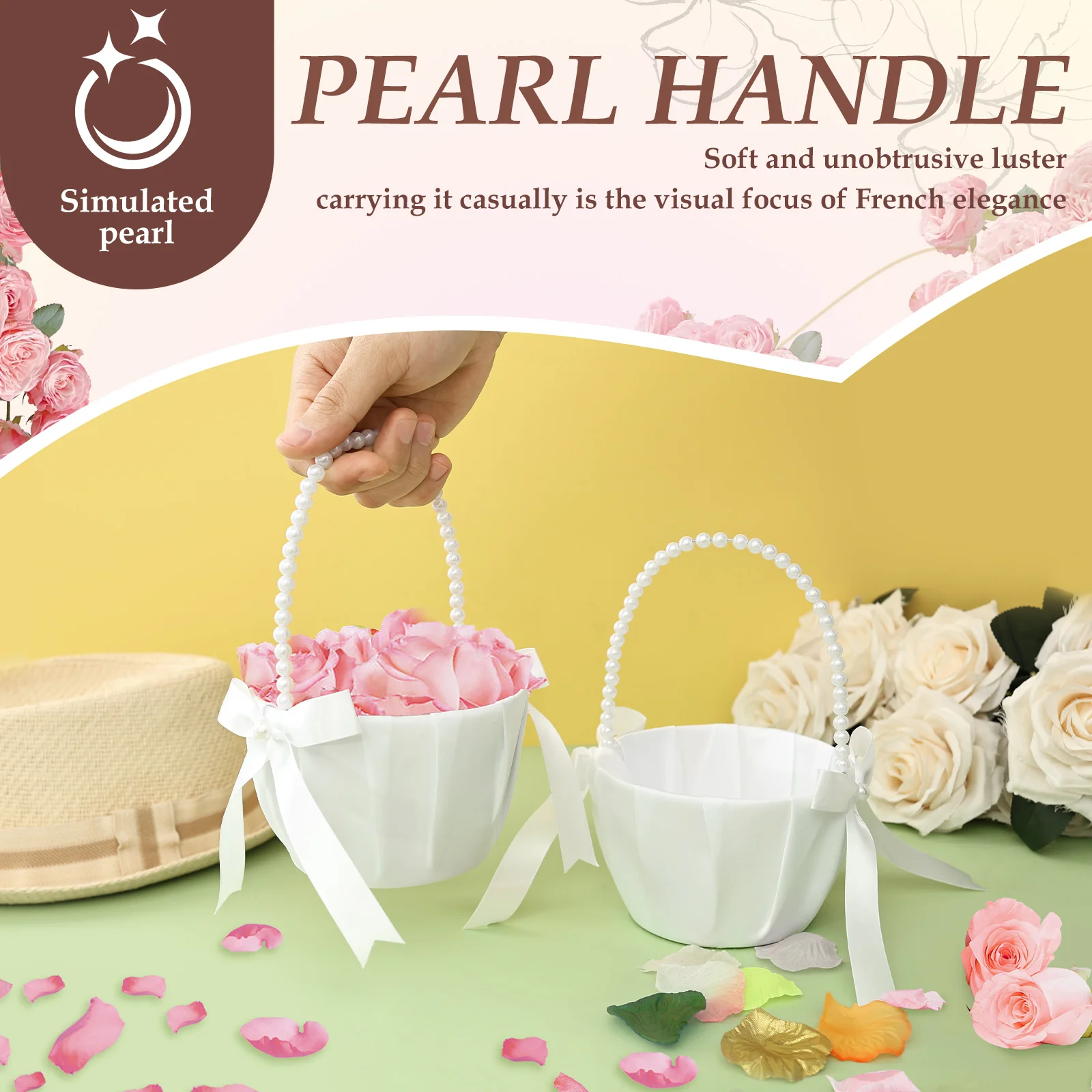2Pcs Wedding Flower Girl Baske - Wedding Hampers 评论和价格