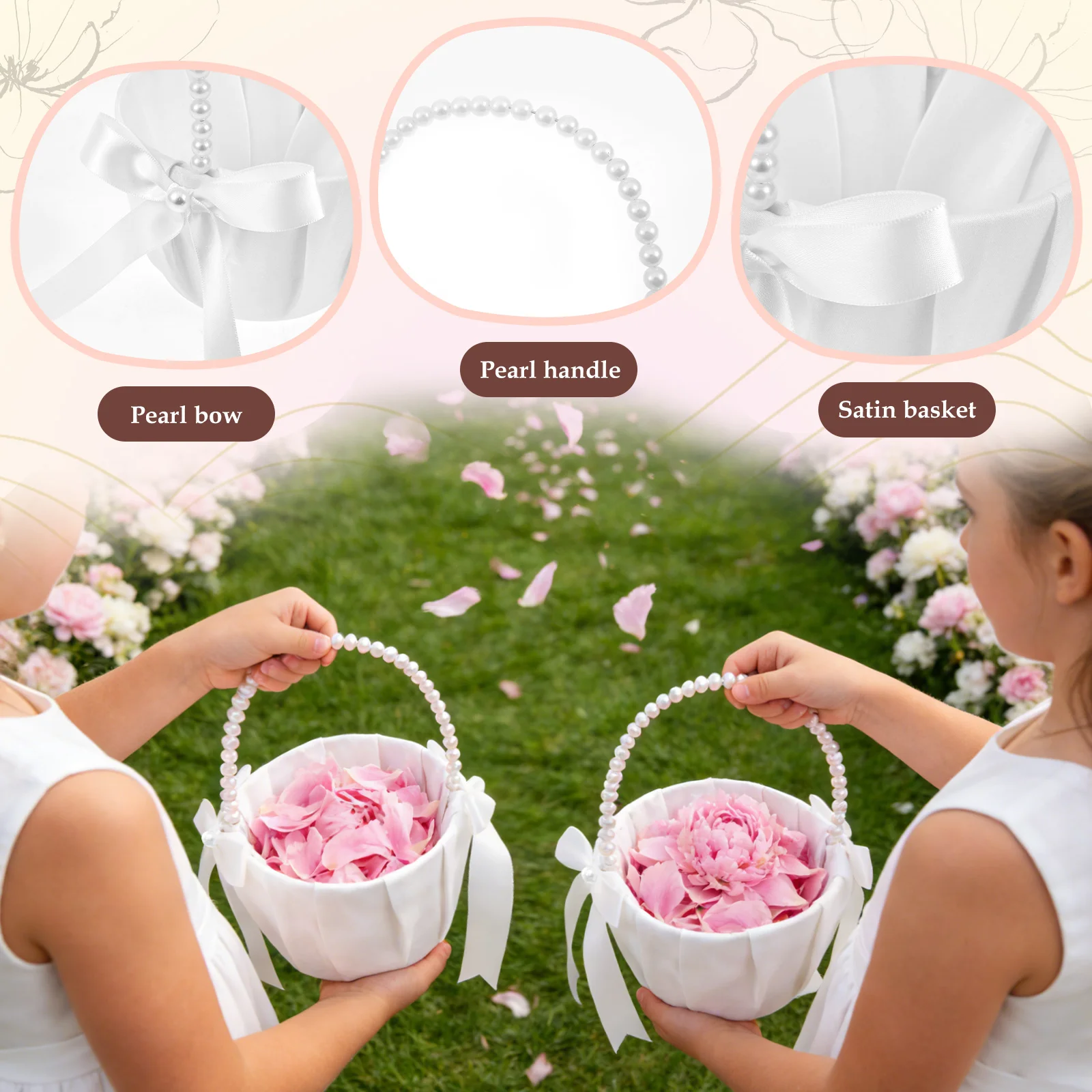 2Pcs Wedding Flower Girl Baske - Wedding Hampers 评论和价格